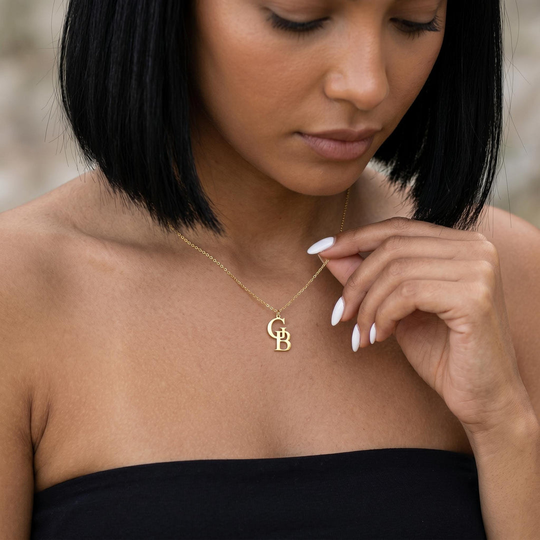 Personalized Initial Necklace, Gold Monogram Pendant Jewelry, Minimalist Letter Charm Necklace Gift for Women Girls Custom Jewelry