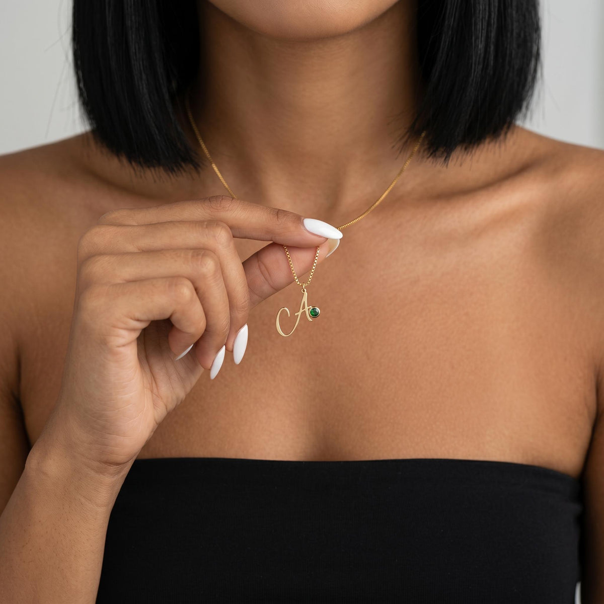 Personalized birthstone initial necklace, gold letter pendant necklace for women, custom birthstone jewelry gift, dainty minimalist necklace