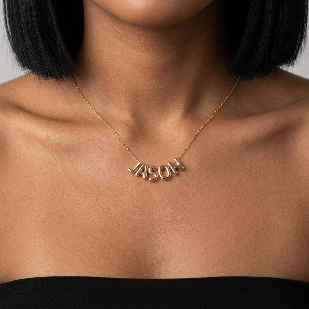 Personalized Name Necklace for Women, Custom Gold Name Plate Necklace, Minimalist Dainty Jewelry, Trendy Gift for Her Style Lovers