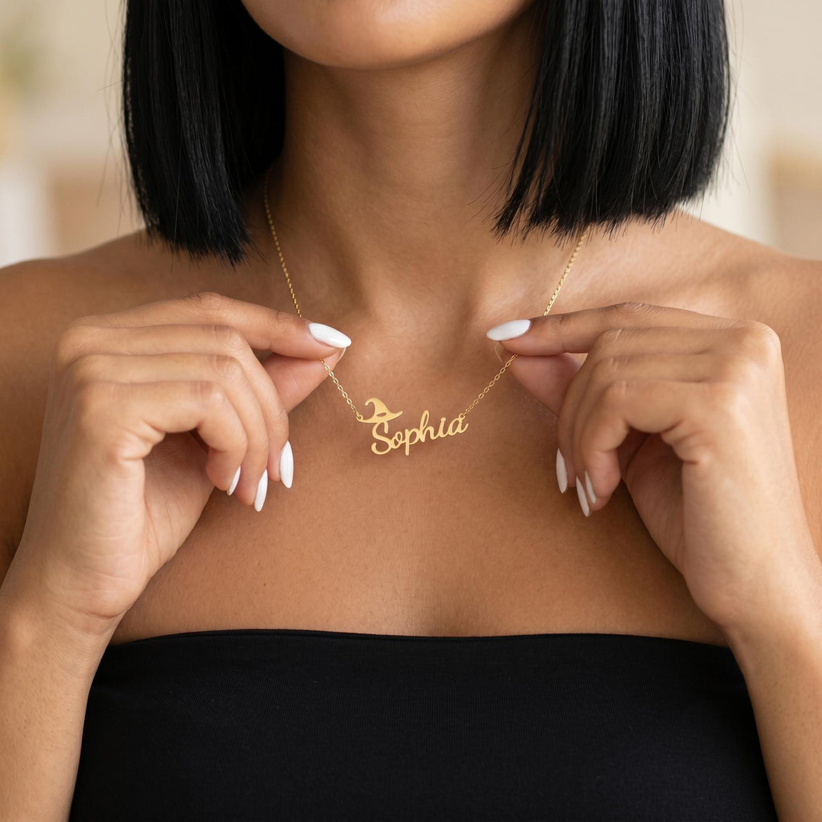 Personalized name necklace, custom script name necklace, gold minimalist jewelry, dainty name gift for her, everyday necklace