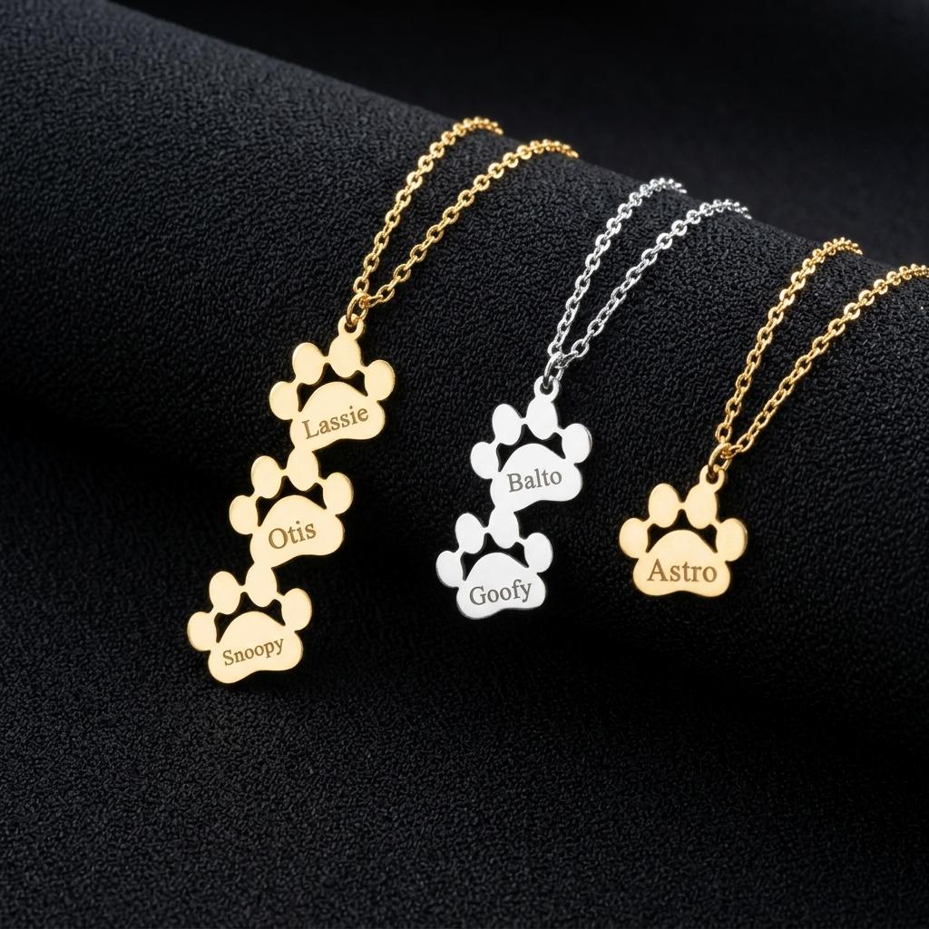 Personalized dog bone necklace, custom pet name necklace, dog mom jewelry gift, pet memorial charm necklace, gold pet lover jewelry gift