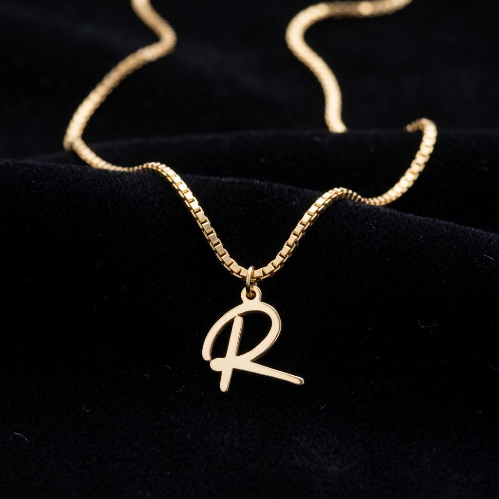 Personalized Initial Necklace, Gold Letter Pendant Necklace, Minimalist Monogram Jewelry, Dainty Custom Initial Necklace Gift for Her
