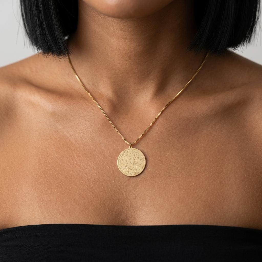 Custom Star Map Necklace, Personalized Sky Map Pendant Necklace, Celestial Astrology Jewelry, Meaningful Gift for Her Everyday Wear