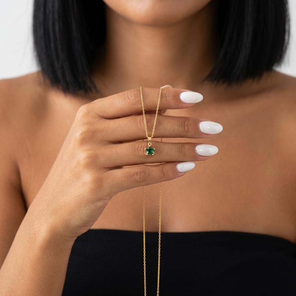 Personalized birthstone star necklace, tiny crystal star pendant, dainty gold celestial necklace, minimalist jewelry gift for her