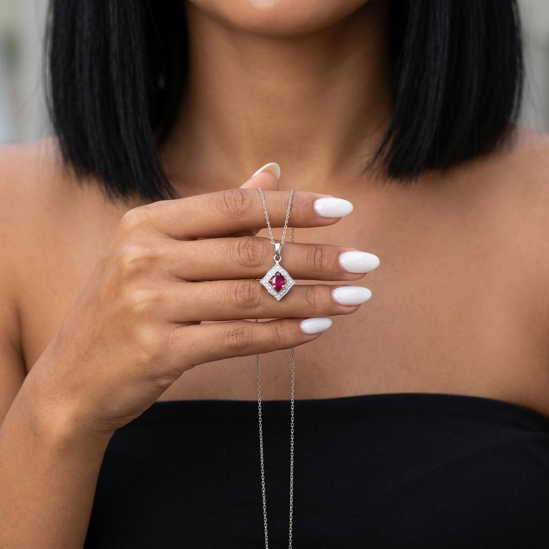 Princess Cut Birthstone Necklace, Crystal Pendant, Dainty Minimalist Jewelry, Personalized Gift for Her, Elegant Custom Charm Necklace