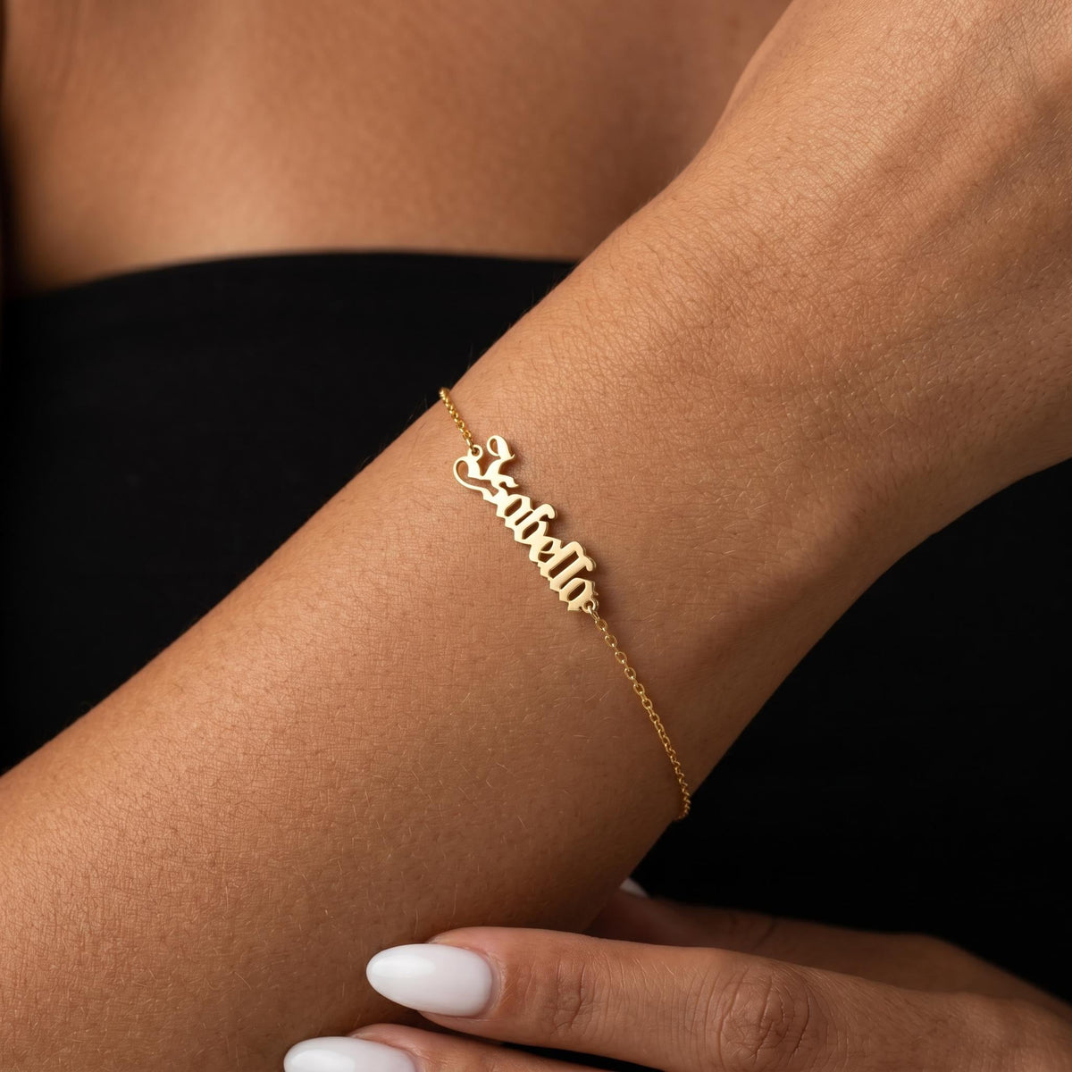Personalized name bracelet for women, custom gold name jewelry, dainty script bracelet gift for her minimalist everyday style