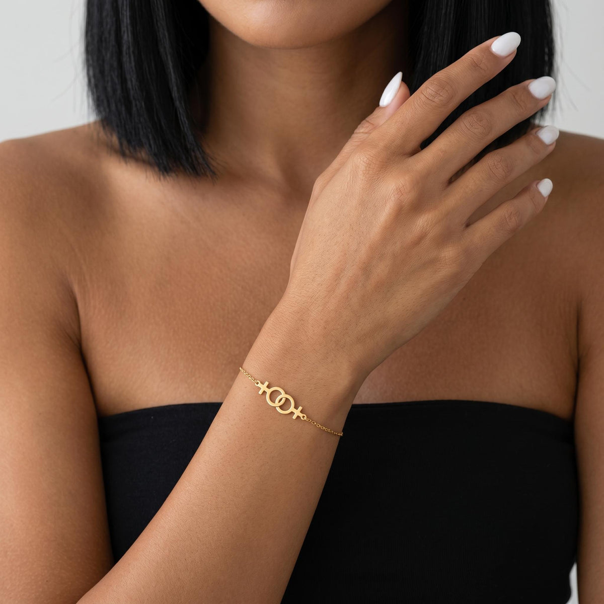 Feminist symbol bracelet, venus symbol bracelet for women, minimalist female empowerment jewelry, gold silver equality bracelet