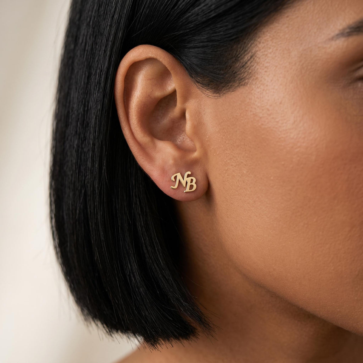 Personalized initial stud earrings, custom letter earrings, minimalist gold monogram studs, dainty everyday jewelry, gift for her