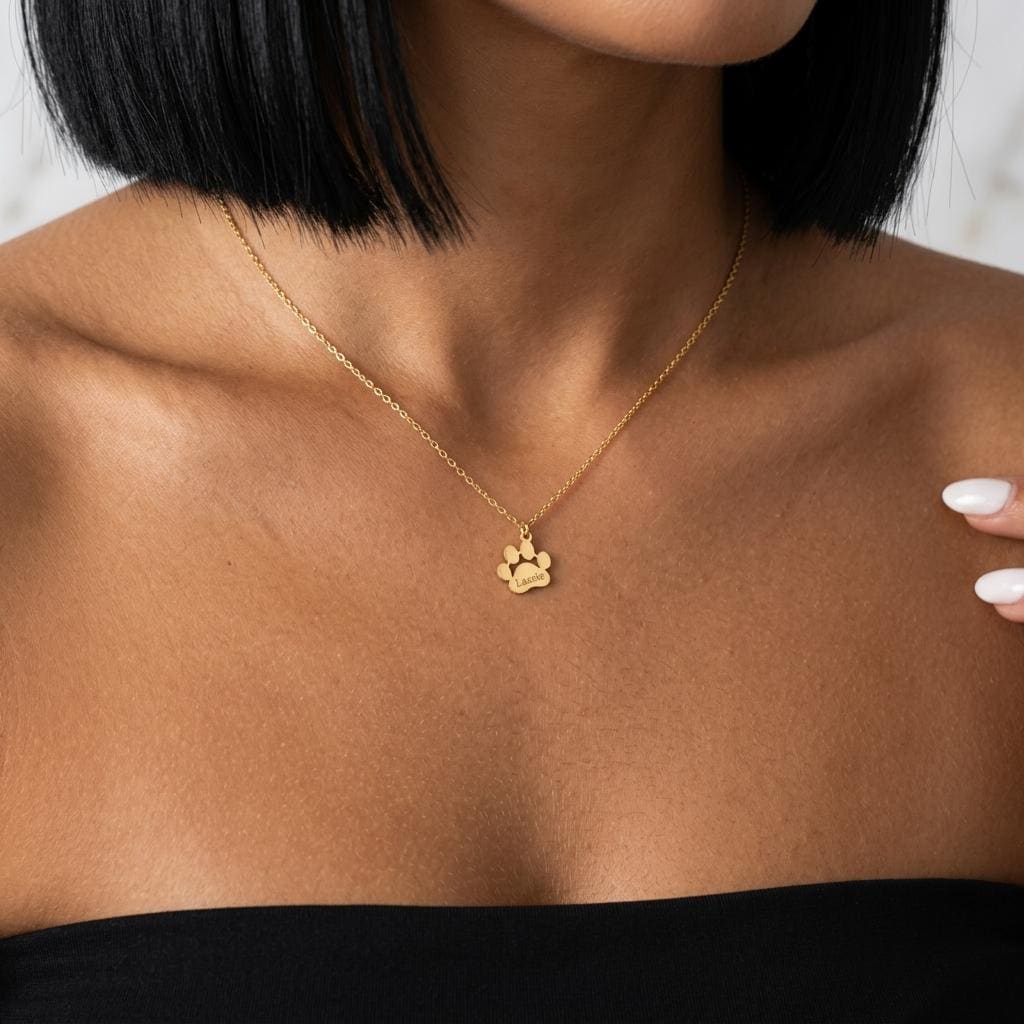 Personalized Dog Bone Necklace, Custom Pet Name Necklace, Dog Mom Jewelry Gift, Pet Memorial Charm Necklace, Gold Pet Lover Jewelry Gift