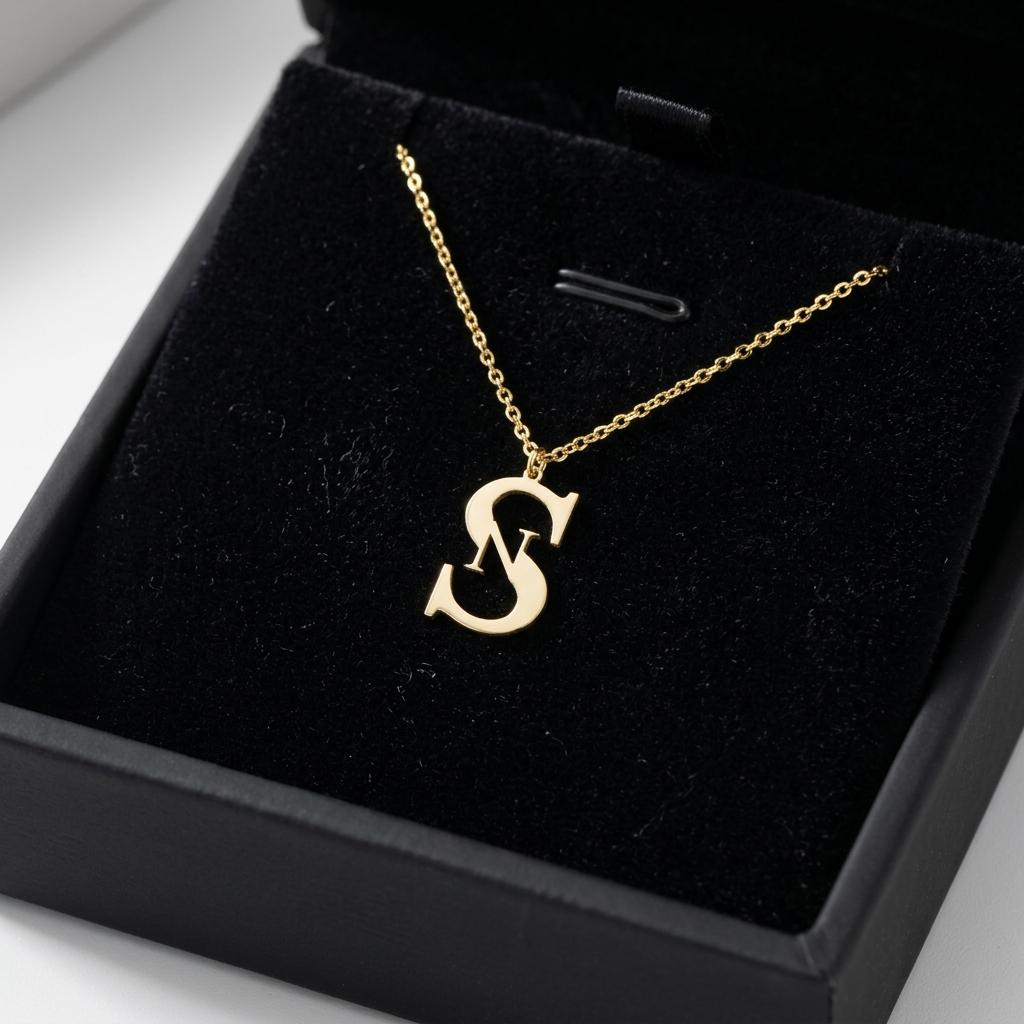 Personalized Initial Necklace, Gold Letter Pendant Necklace, Minimalist Monogram Jewelry, Dainty Alphabet Necklace Gift for Her Daily Wear
