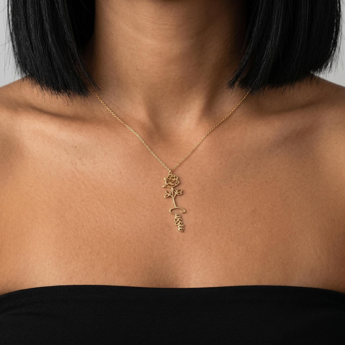 Personalized four leaf clover necklace, lucky charm jewelry for women, custom name engraving, gold, silver, rose gold options