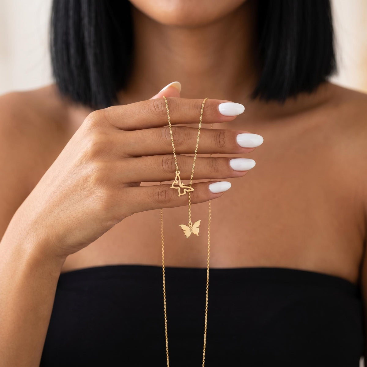 Personalized butterfly necklace, custom name jewelry, minimalist gold pendant, dainty everyday necklace, elegant gift for her