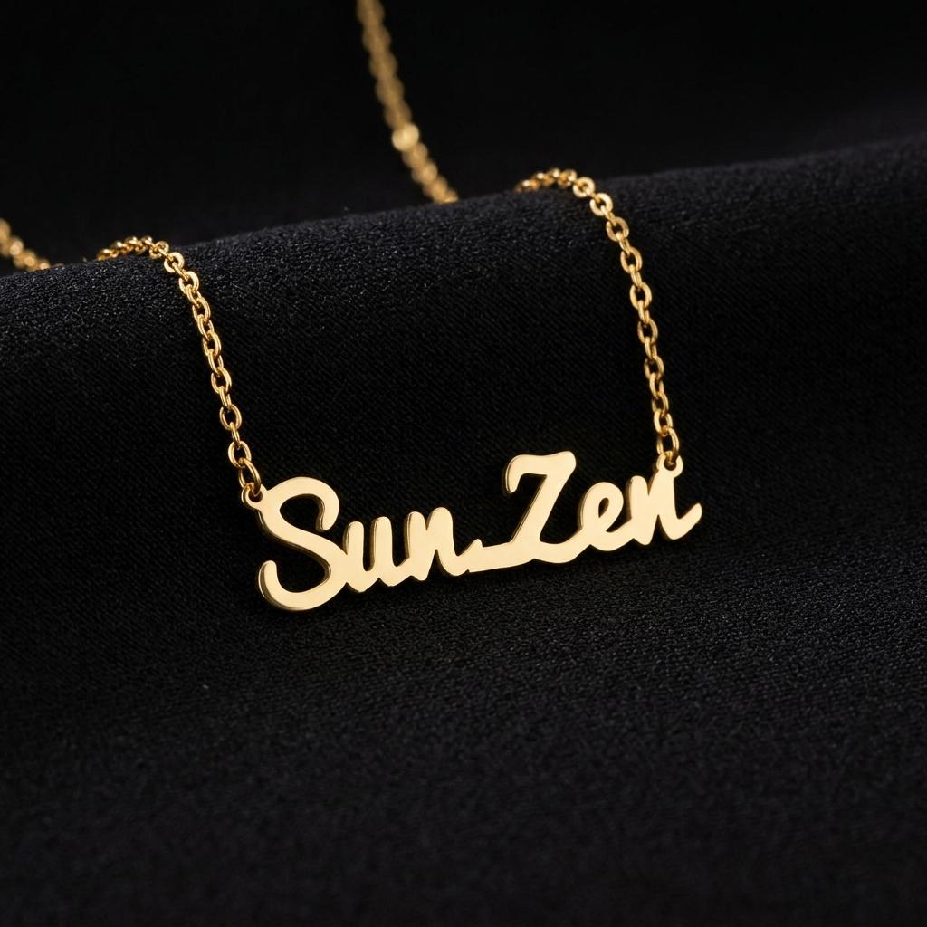 Custom Name Necklace, Personalized Gold Name Necklace, Minimalist Dainty Name Pendant Jewelry Gift for Her Women Everyday Style