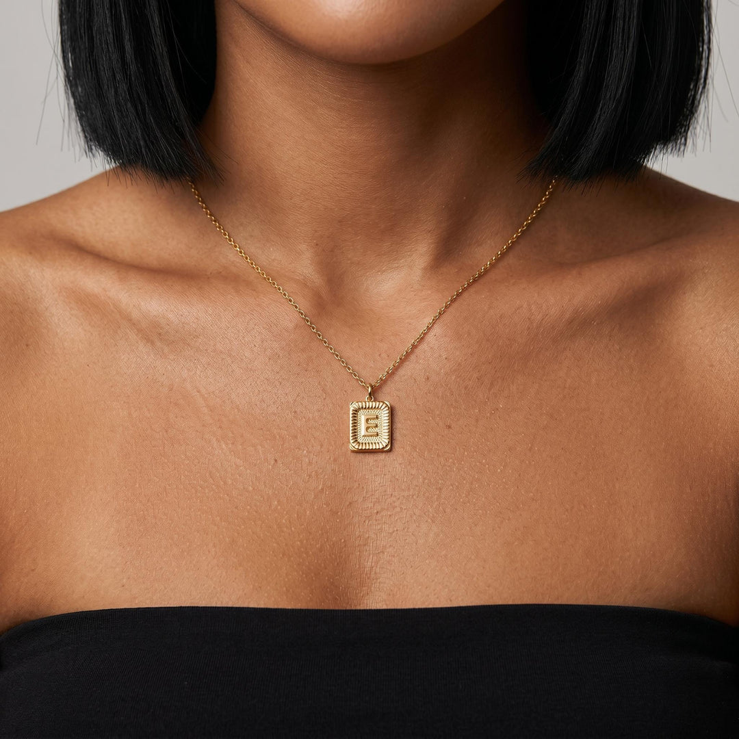 Initial Pendant Necklace, Gold Letter Necklace, Minimalist Alphabet Jewelry Gift for Her Women, Dainty Everyday Initial Necklace