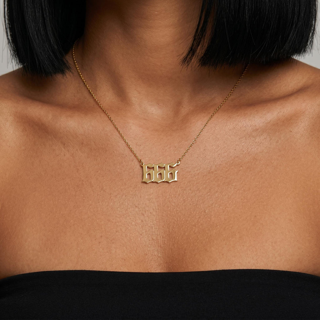 Custom Angel Number Necklace, Personalized Gothic Number Necklace, Spiritual Minimalist Jewelry, Lucky Number Pendant Gift for Her
