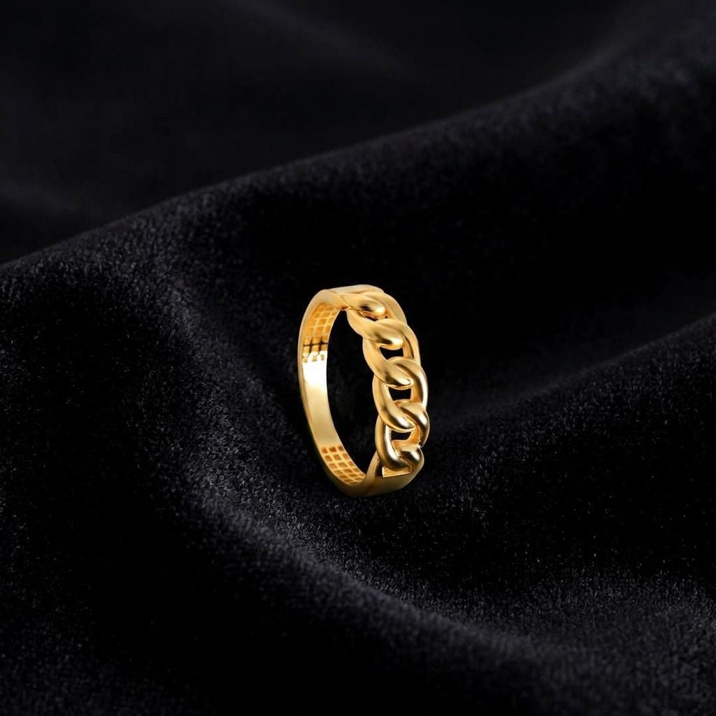 Chunky chain ring, cuban link ring, gold silver rose gold ring, statement jewelry, bold fashion ring, minimalist gift for her