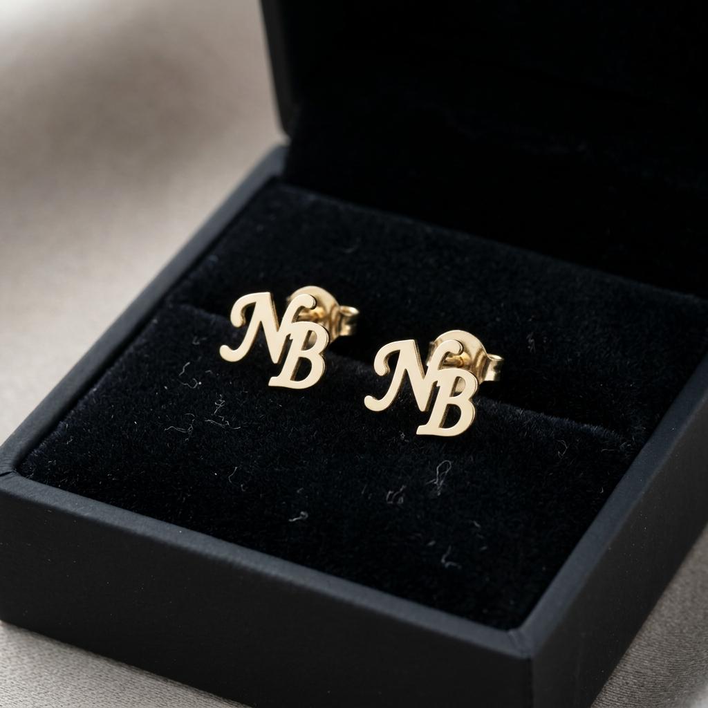 Personalized Initial Stud Earrings, Custom Letter Earrings, Minimalist Gold Monogram Studs, Dainty Everyday Jewelry, Gift For Her