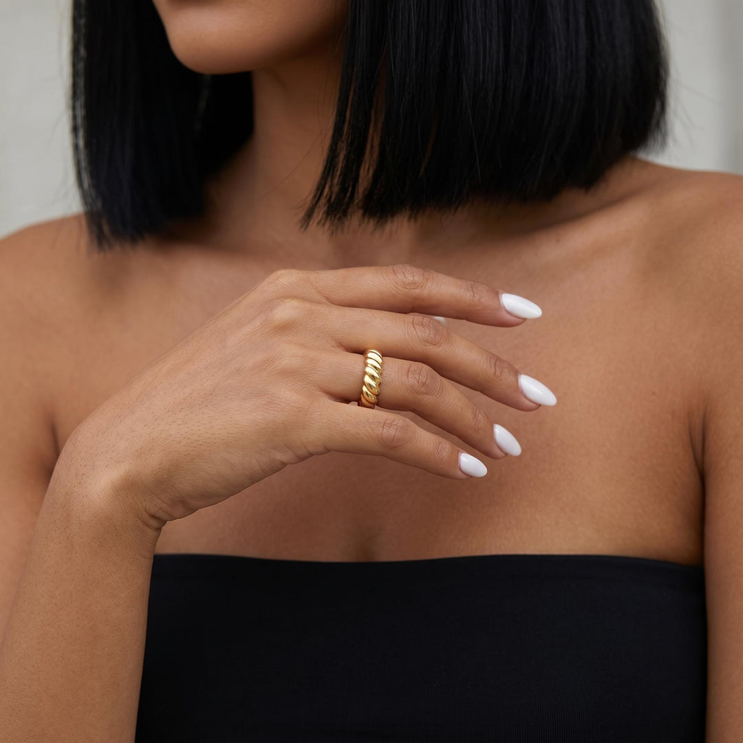 Twisted Rope Ring, Gold Silver Rose Gold Ring, Rope Band Ring, Minimalist Stacking Ring, Textured Band Jewelry, Trendy Gift for Her