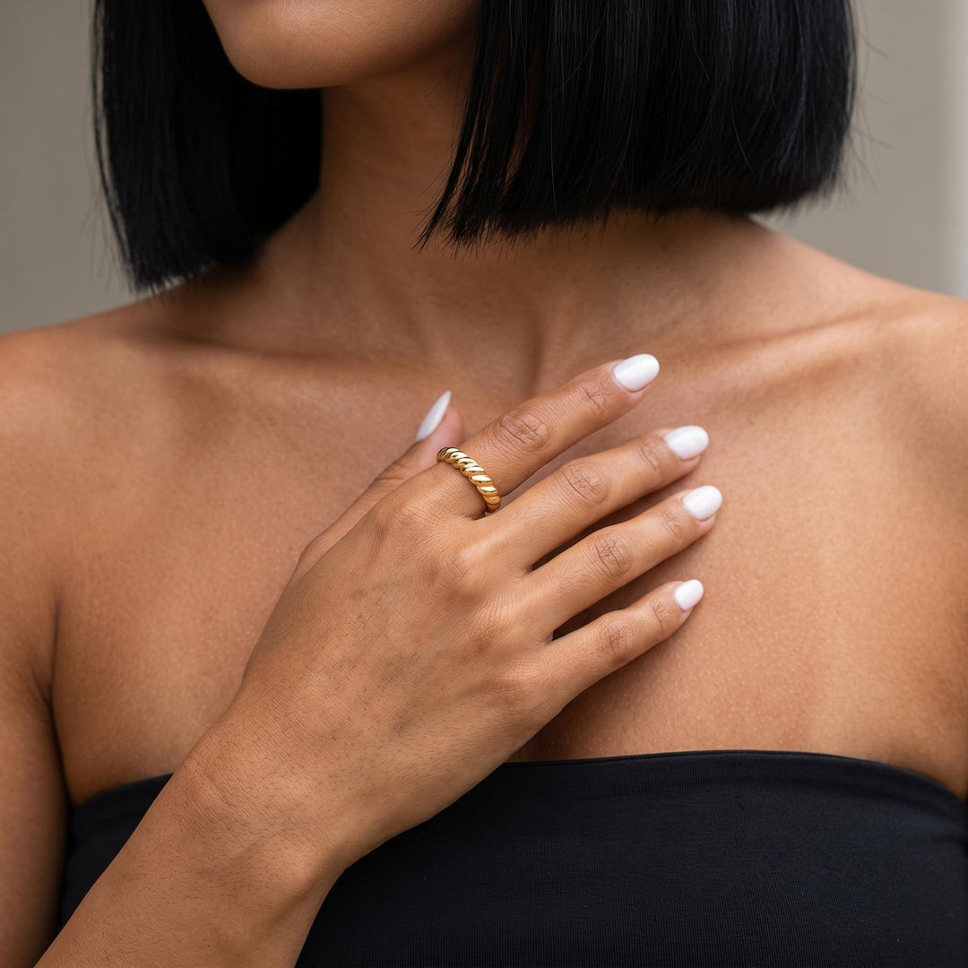 Twisted Rope Ring, Gold Silver Rose Gold Ring, Rope Band Ring, Minimalist Stacking Ring, Textured Band Jewelry, Trendy Gift for Her